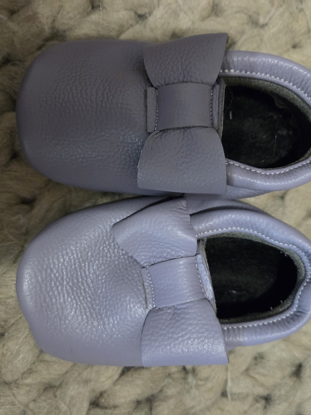 Lilac Baby Moccasin Shoes - Soft Sole